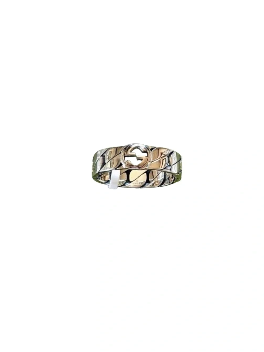 New Full Set Gucci Interlocking G Chain Ring Unisex 925 Silver SZ 22 US 10⁠
